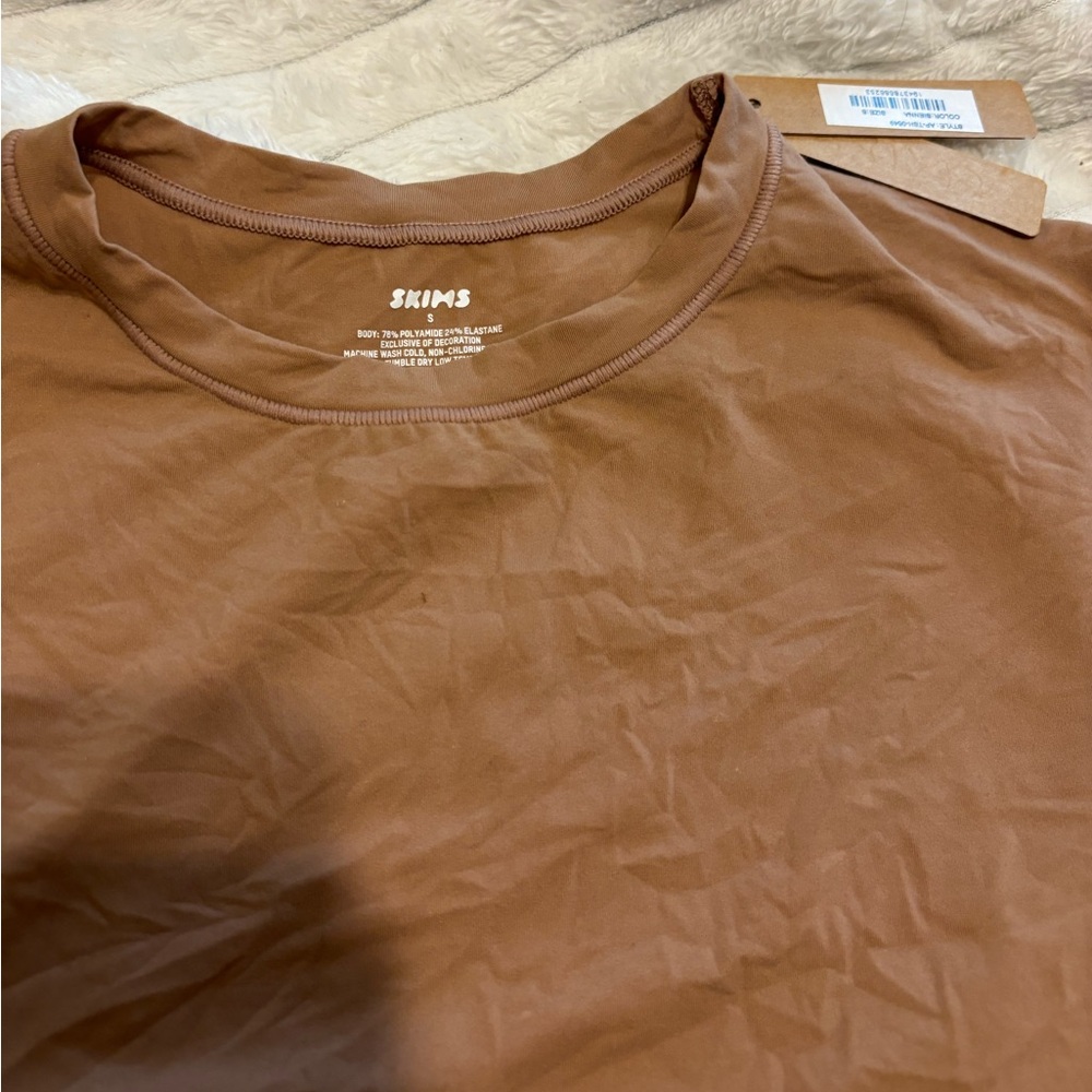 SKIMS Brown Short Sleeve Tee
